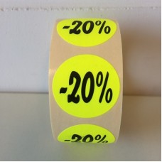 Etiket Ø27mm fluor geel -20% 500/rol Td27511220